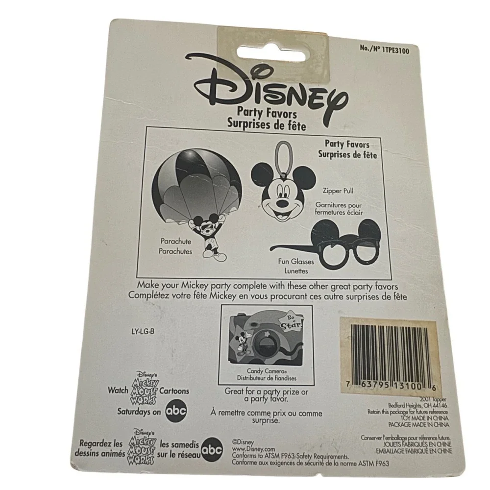 Vintage 2001 Disney Mickey Mouse Works Parachute Party Favors 3 Pack Tapper